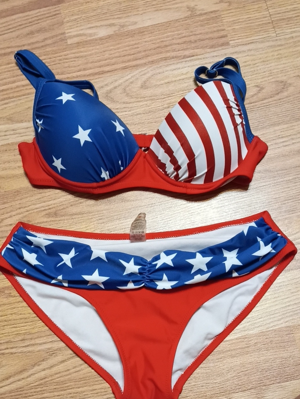 No Boundaries Red, White & Blue Star-Stripes Bikini